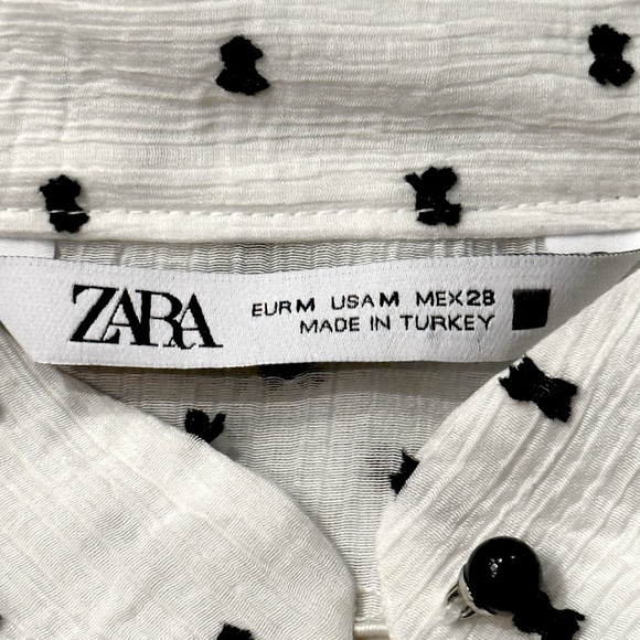 Zara Swiss Dot Ruffled Blouse Sz. Medium *BLOGGER FAVOURITE* - Picture 8 of 9